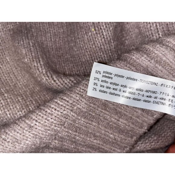 Zara Brown Cropped Turtleneck Puff Sleeves & Ribbed Cuffs Women's Sweater Size M - Picture 8 of 9